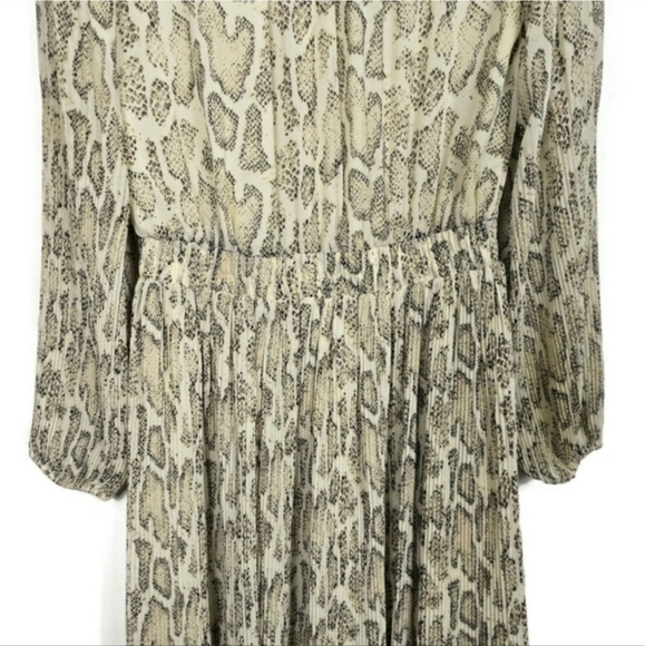 Anthropologie Current Air Olivia Snake Print Pleated Midi Dress XS - Picture 10 of 16